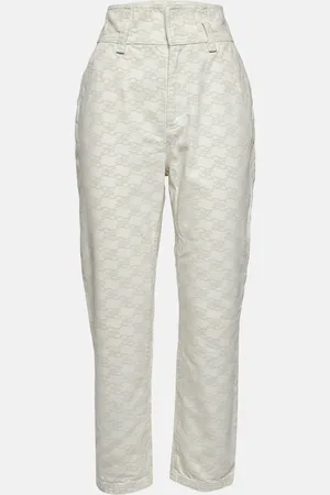 Fendi Off Monogram Print Denim High Rise Jeans M Waist 27"