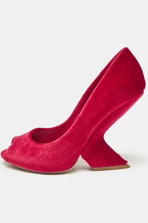 Dior Velvet Peep Toe Wedge Pumps Size 38