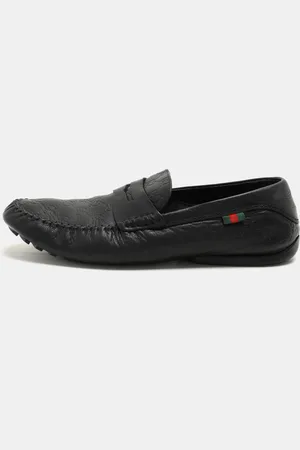 Gucci Ssima Leather Penny Loafers Size 44