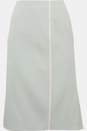 VALENTINO Light Wool Pleated Knee-Length Skirt M