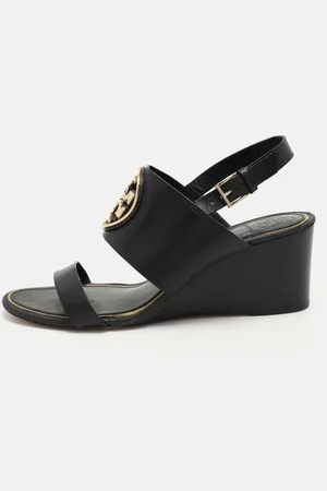Tory Burch Leather Metal Miller Slingback Wedge Sandals Size 39
