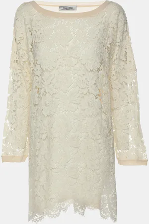 VALENTINO Lace Knit Fabric Sweater L