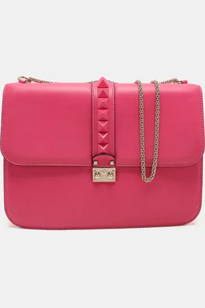 VALENTINO Leather Large Glam Lock Shoulder Bag