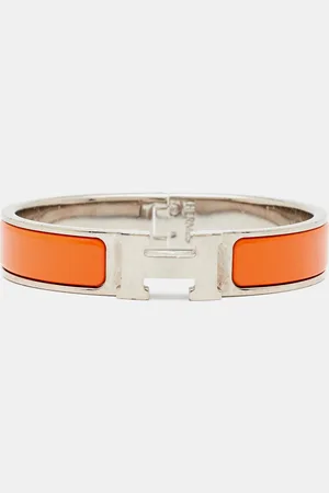 Hermès Hermès Clic H Enamel Palladium Plated Bracelet