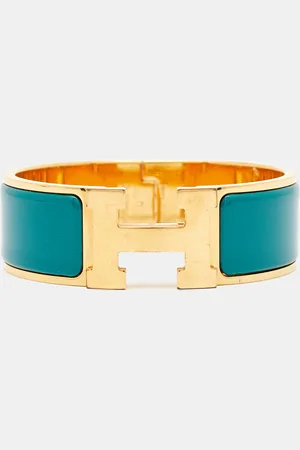 Hermès Hermès Clic H Enamel Gold Plated Bracelet