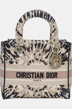 Dior Christian Medium Tie Dye Embroidery Canvas Lady D-Lite Bag