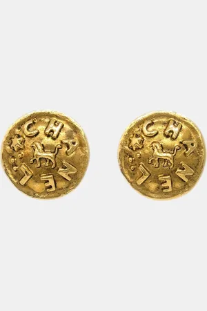 CHANEL Lion Button Clip-On Earrings 23