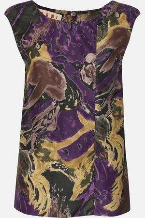 Marni /Gold Polyester Sleeveless Loose Fit Blouse M