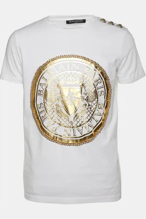Balmain Cotton Logo Print Chain Details T-Shirt M