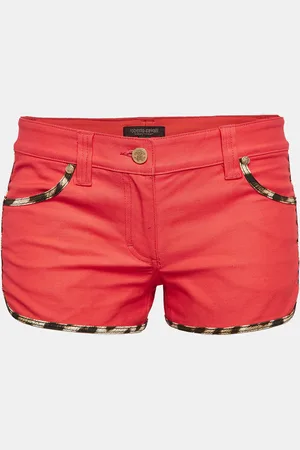 Roberto Cavalli Gabardine Cotton Contrast Trim Shorts S