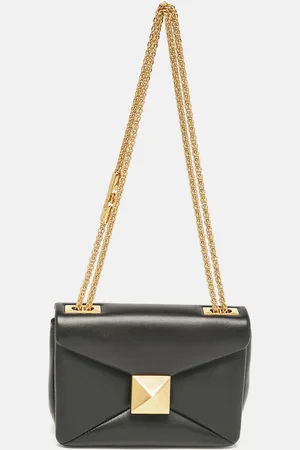 VALENTINO Leather One Stud Chain Shoulder Bag