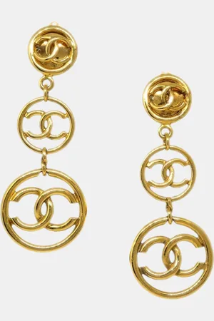 CHANEL Dangle Clip-On Earrings