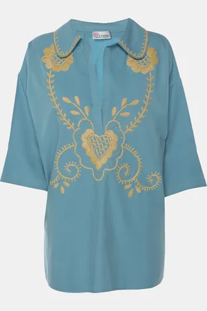 RED Valentino Light Cotton Embroidered Blouse M