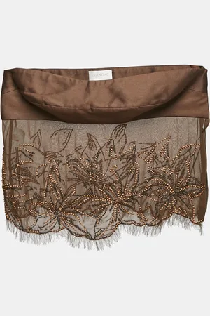 VALENTINO Beaded Embroidered Silk Strappy Top S