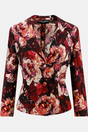 Dolce & Gabbana Cady Peonie Flower Print Blazer IT 46