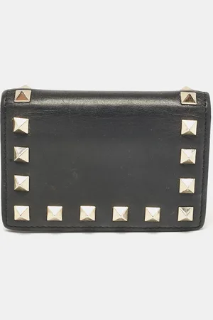 VALENTINO Leather Rockstud Card Case