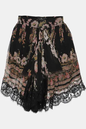 Etro Printed Silk Lace Mini Skirt S