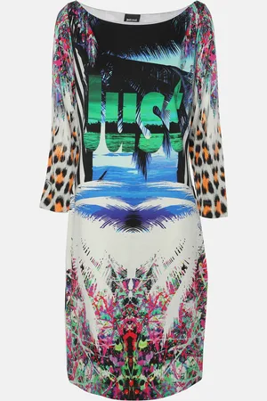Roberto Cavalli Viscose Blend Midi Dress XL