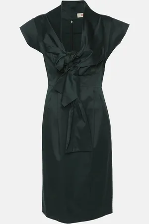 Kenzo Cotton Blend Tie Midi Dress S