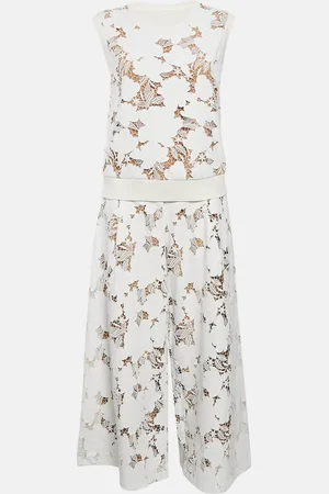 Oscar de la Renta Magnolia Guipure Lace Palazzo Pants