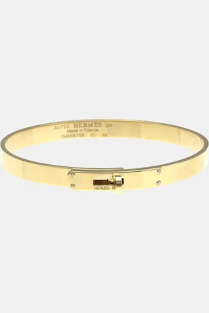 Hermès 18K Gold Kelly Diamond Charm Bracelet