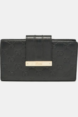 Gucci Ssima Leather New Ladies Web Continental Wallet