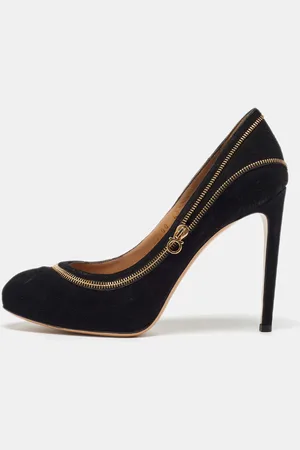 Salvatore Ferragamo Suede Rory Zipper Pumps Size 37.5