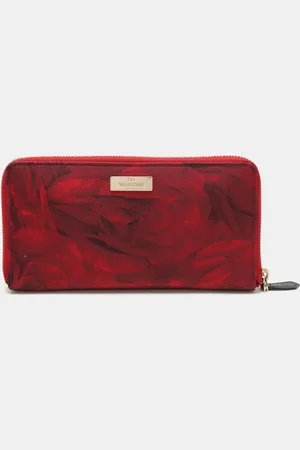 VALENTINO Printed Nylon Continental Zip Around Wallet