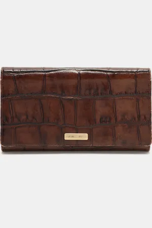 Emporio Armani Alligator Embossed Leather Flap Wallet