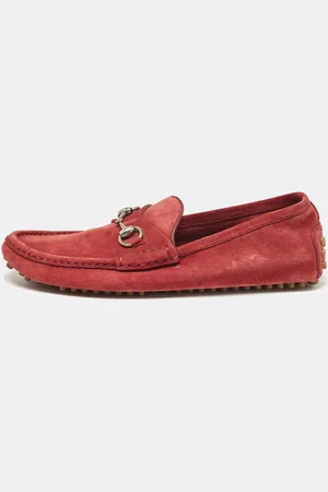 Gucci Rust Suede Horsebit Slip on Loafers Size 42