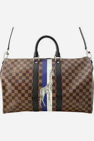 LOUIS VUITTON Damier Ebene Canvas Keepall Bandouliere Size 45