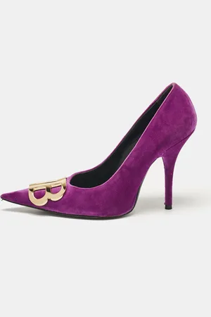 Balenciaga Velvet BB Knife Pointed Toe Pumps Size 36.5