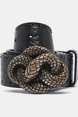 Roberto Cavalli Leather Snake Buckle Belt 110CM