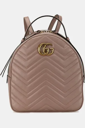 Gucci Pink Leather GG Marmont Backpack