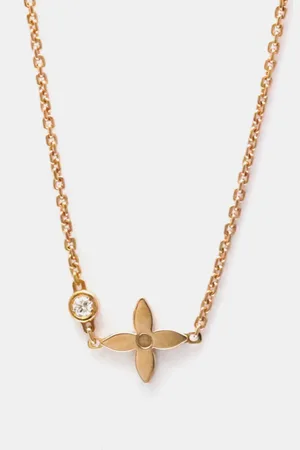 LOUIS VUITTON 18K Gold Diamond Pendentif Monogram Idylle Pendant Necklace