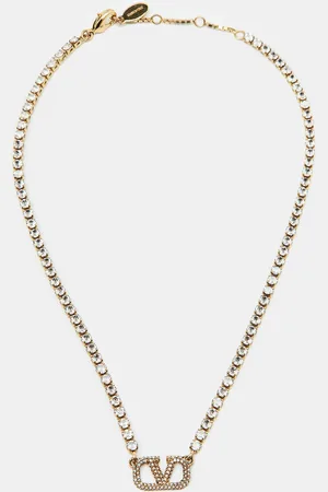 VALENTINO VLogo Signature Crystals Tone Necklace