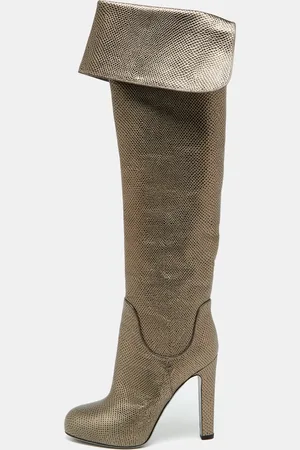 Sergio Rossi Karung Leather Platform Over The Knee Boots Size 35