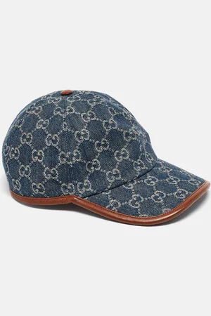 Gucci GG Supreme Jacquard Denim and Leather Baseball Cap