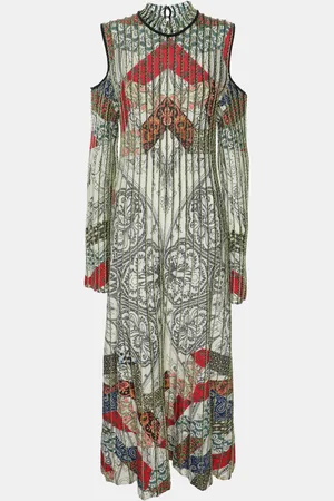Etro Paisley Printed Knit Cold Shoulder Dress M