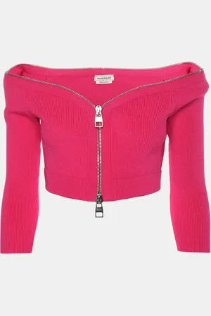 Alexander McQueen Stretch Fabric Crop Top Cardigan S