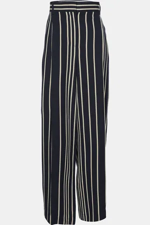 Max Mara /White Striped Wide Leg Trousers S