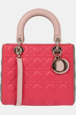 Dior Christian Lambskin Lady Cannage Handbag