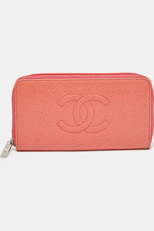 CHANEL Caviar Leather CC Zip Around Wallet