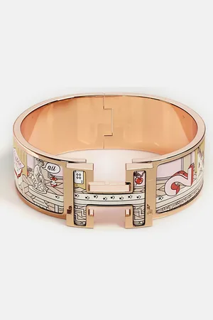 Hermès Faubourg Enamel Clic Clac H Mystere au 24 Wide bracelet Size PM