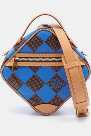 LOUIS VUITTON Brown Coated Canvas Leather Damier Chess Handbag