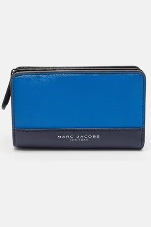 Marc Jacobs /Black Leather Colorblock Compact Wallet