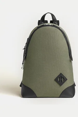 Hermès Kaki /Noir Bivouac Canvas and Swift Calfskin Allback Backpack