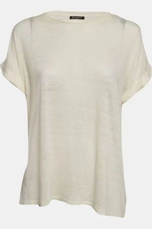 Balmain Linen Knit Short Sleeve Top L
