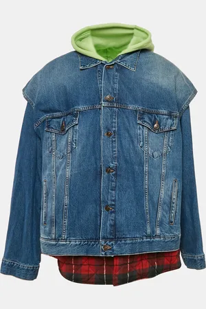 Balenciaga Checked Cotton and Denim Layered Jacket S