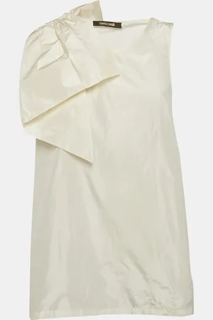Roberto Cavalli Silk Bow Detail Sleeveless Top M